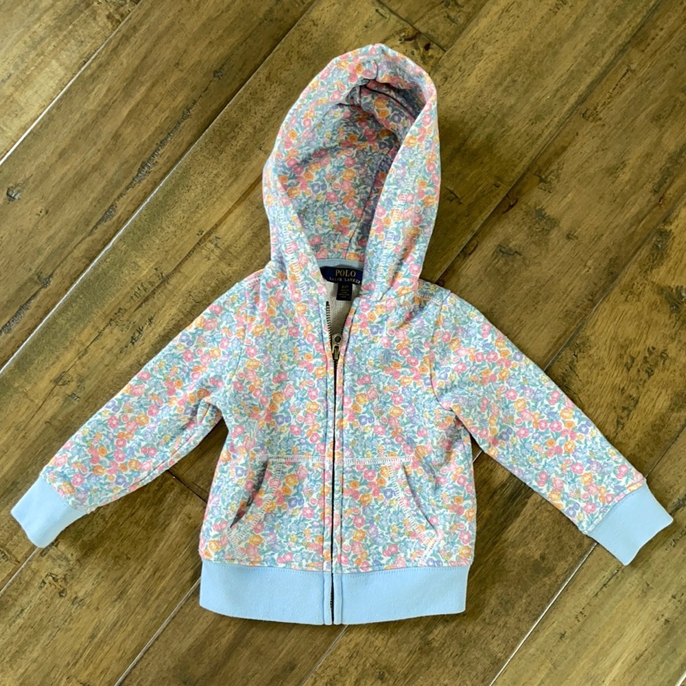 Size 2T Polo Ralph Lauren girls hooded sweatshirt